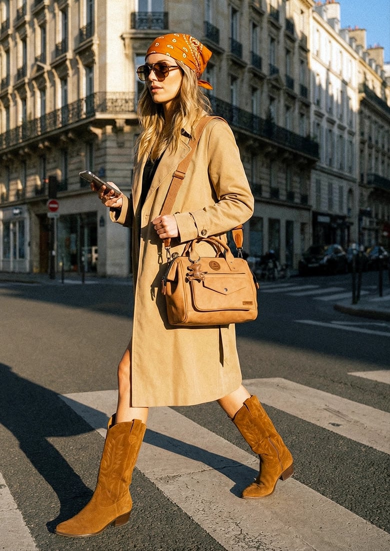 Crossbody Moscou porté en ville